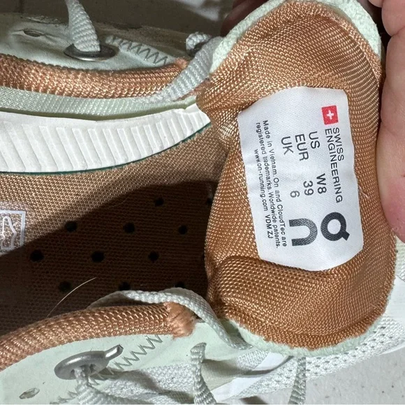 On Running Women's Sneakers in White, Green, and Tan design - Picture 6 of 6